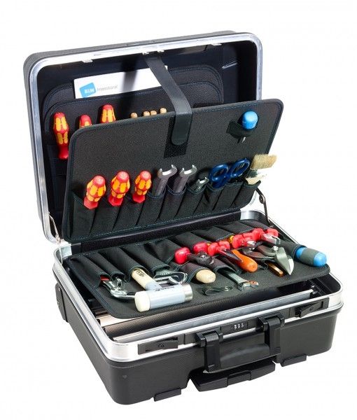 B&W International GO wheeled tool case with pocket boards Black