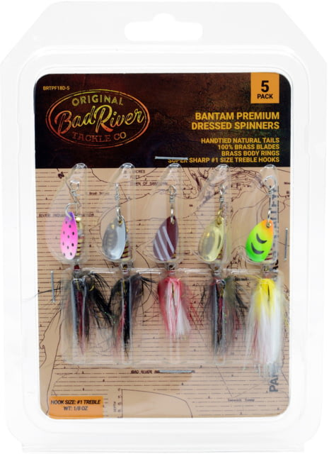 Bad River Trout Panfish Stream Bass Spinner Kit 1/8 oz Dressed 5 -Pack