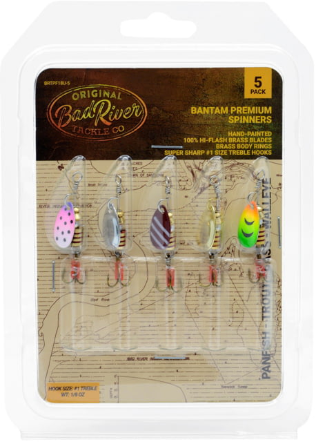 Bad River Trout Panfish Stream Bass Spinner Kit 1/8 oz Undressed 5-Pack
