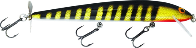 Bagley Lures Bagley Bang-O-Lure Balsa Spin Tail Minnow Black Stripes on Gold Foil 5 1/4in 3/8oz