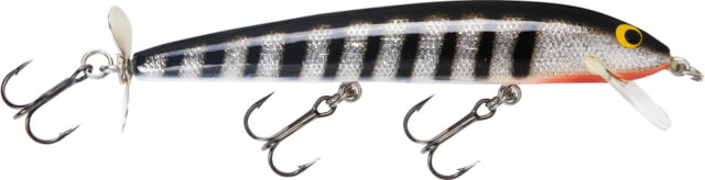 Bagley Lures Bagley Bang-O-Lure Balsa Spin Tail Minnow Black Stripes on Silver Foil 5 1/4in 3/8oz