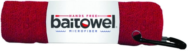 Baitowel Fishing Towel w/Clip Blood Red