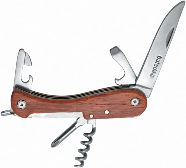 Baladeo Barrow Multi Function Knife Multi-Tools Folding Knife 3.5in Closed Padauk Wood Handle