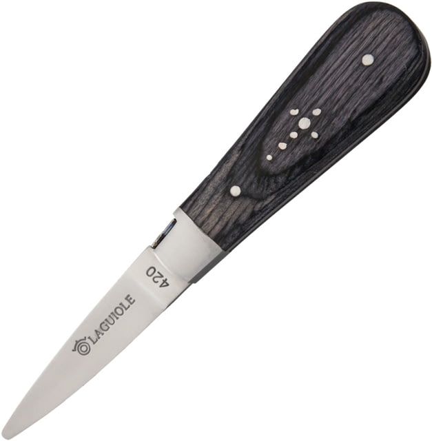 Baladeo Laguiole Oyster Knife Type Nautical Overall 6.375in Blade 2.625in L SS Steel L Standard Edge Handle Wood Dark Gray Handles With Forged Bolster