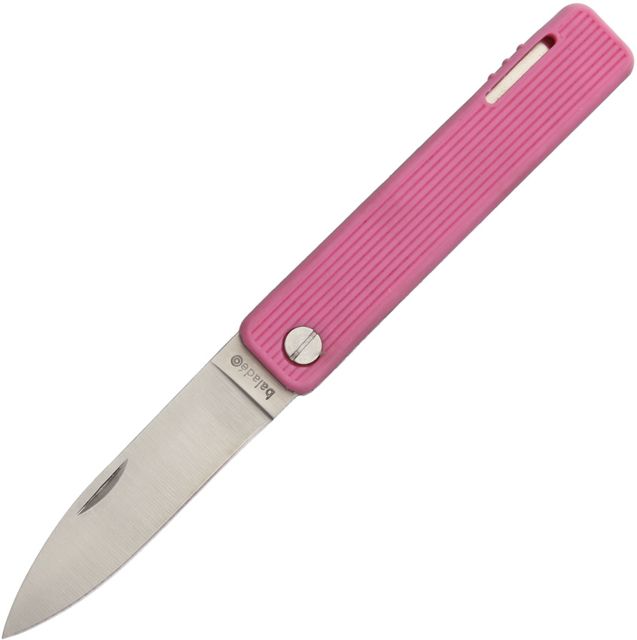 Baladeo Papagayo Pink Folder Folding Knife2.875in420 SteelPinkTPE Plastic Handle