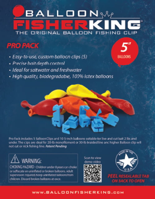 Balloon Fisher King Multi-Clip Pro Pack w/5inBalloonsClips 10ct