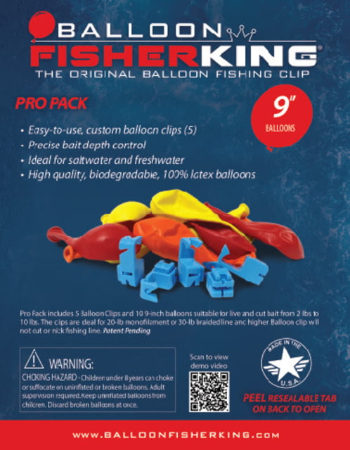 Balloon Fisher King Multi-Clip Pro Pack w/9inBalloonsClips 10ct