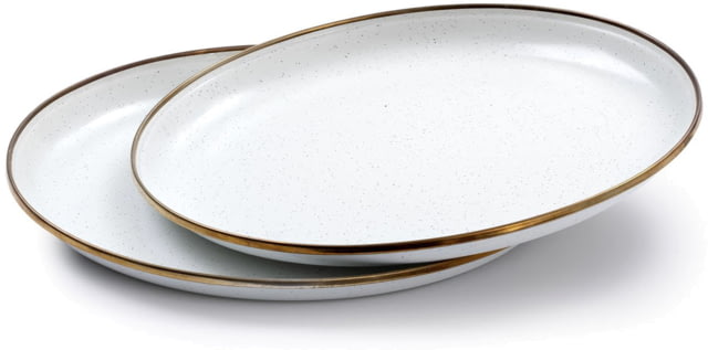 Barebones Enamel Deep Plate Set - Set of 2 Eggshell