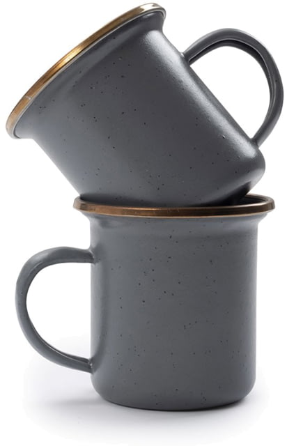 Barebones Enamel Espresso Cup - Set of 2 Slate Gray 4oz