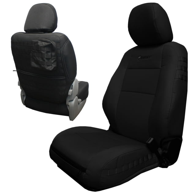 Bartact 21 Toyota Tacoma Electric Driver/ Manual Passenger Mil-Spec Tactical Front Seat Covers Pair Black/Black