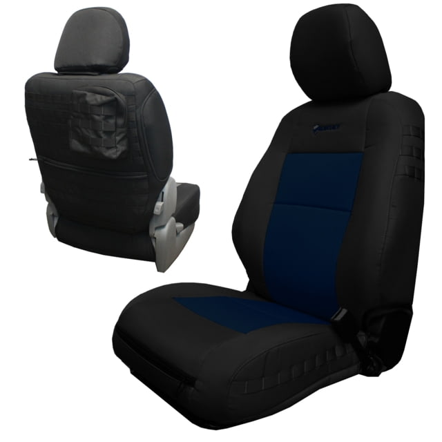 Bartact 21 Toyota Tacoma Electric Driver/ Manual Passenger Mil-Spec Tactical Front Seat Covers Pair Black/Navy