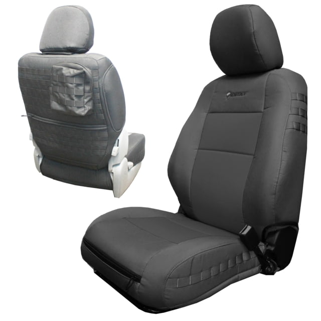 Bartact 21 Toyota Tacoma Electric Driver/ Manual Passenger Mil-Spec Tactical Front Seat Covers Pair Graphite/Graphite