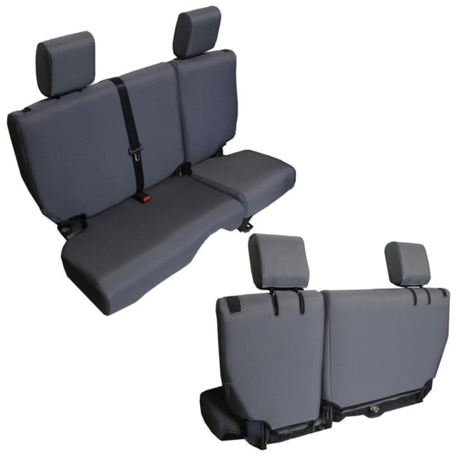Bartact Jeep JK Seat Cover Rear Split Bench 4 Door Baseline Performance  Wrangler JKU Graphite