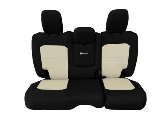 Bartact Jeep JL Seat Covers Rear Bench  plus Wrangler 2 Door Tactical Series Black/Khaki