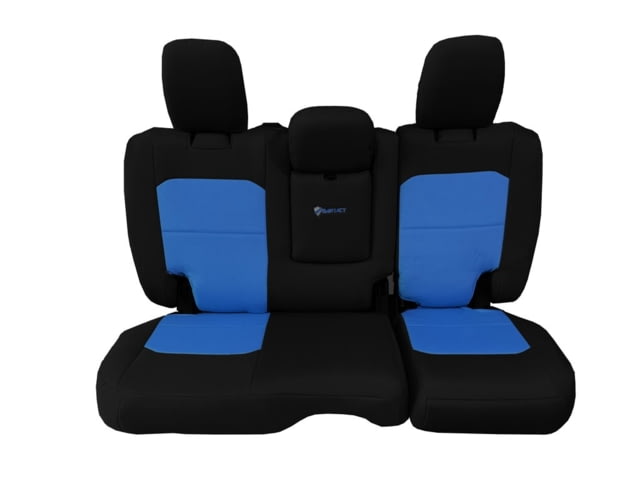 Bartact Jeep JLU Fold Down Armrest Seat Covers Rear Split Bench  plus Wrangler 4 Door Tactical Series Black/Blue