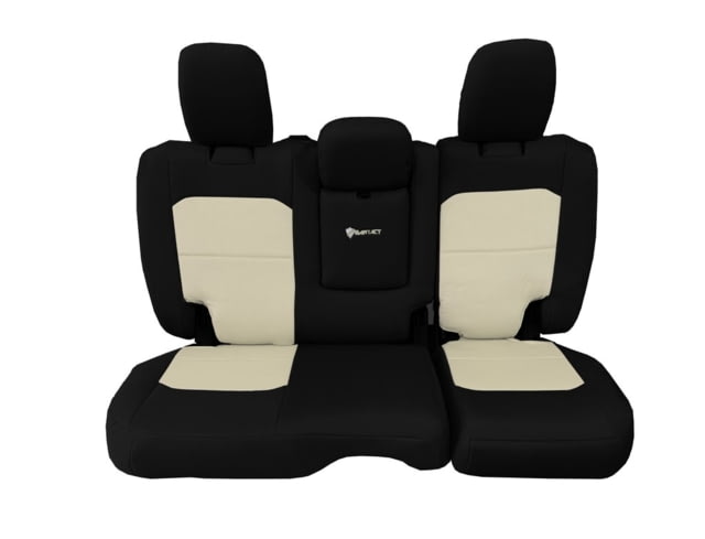 Bartact Jeep JLU Fold Down Armrest Seat Covers Rear Split Bench  plus Wrangler 4 Door Tactical Series Black/Khaki