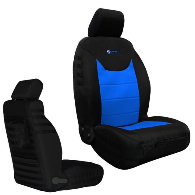 Bartact Jeep Seat Covers Front 13-18 Wrangler JK/JKU Tactical Series SRS Air Bag And Non Compliant Black/Blue