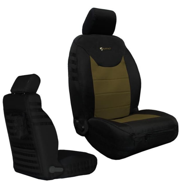 Bartact Jeep Seat Covers Front 13-18 Wrangler JK/JKU Tactical Series SRS Air Bag And Non Compliant Black/Coyote