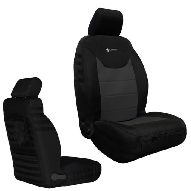 Bartact Jeep Seat Covers Front 13-18 Wrangler JK/JKU Tactical Series SRS Air Bag And Non Compliant Black/Graphite