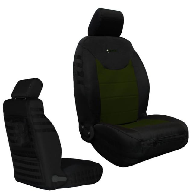 Bartact Jeep Seat Covers Front 13-18 Wrangler JK/JKU Tactical Series SRS Air Bag And Non Compliant Black/Olive Drab