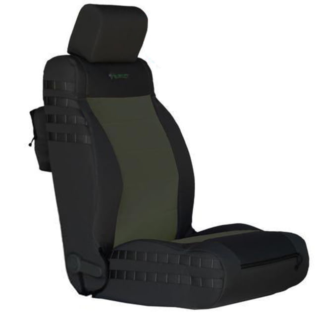 Bartact Jeep Seat Covers Front 2011-2012 Wrangler JK/JKU Tactical Series SRS Air Bag And Non Compliant Black/Olive Drab