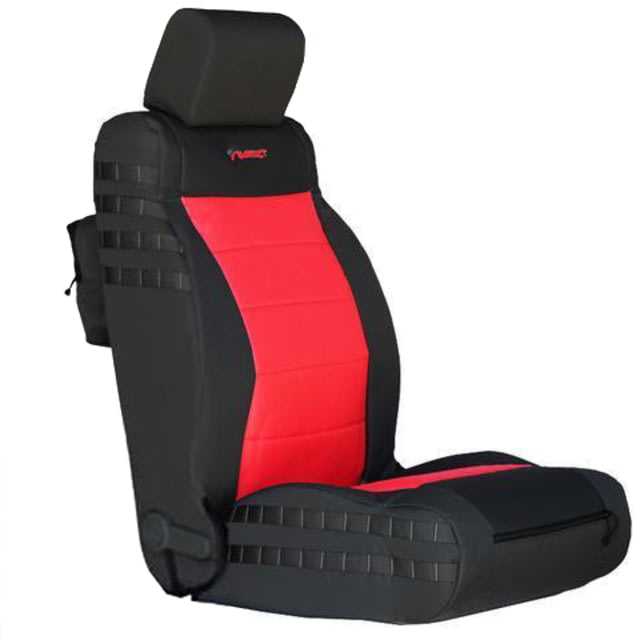 Bartact Jeep Seat Covers Front 2011-2012 Wrangler JK/JKU Tactical Series SRS Air Bag And Non Compliant Black/Red