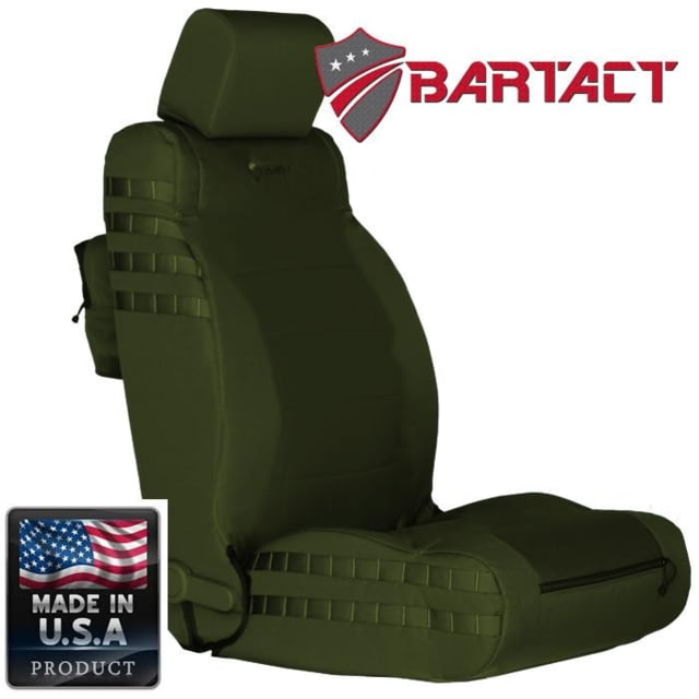 Bartact Jeep Seat Covers Front 2011-2012 Wrangler JK/JKU Tactical Series SRS Air Bag And Non Compliant Olive Drab/Olive Drab