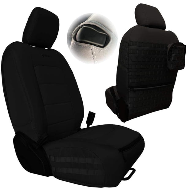 Bartact Jeep Seat Covers Front  Wrangler JL 2 Door Only Tactical Series SRS Air Bag And Non Compliant Black/Black