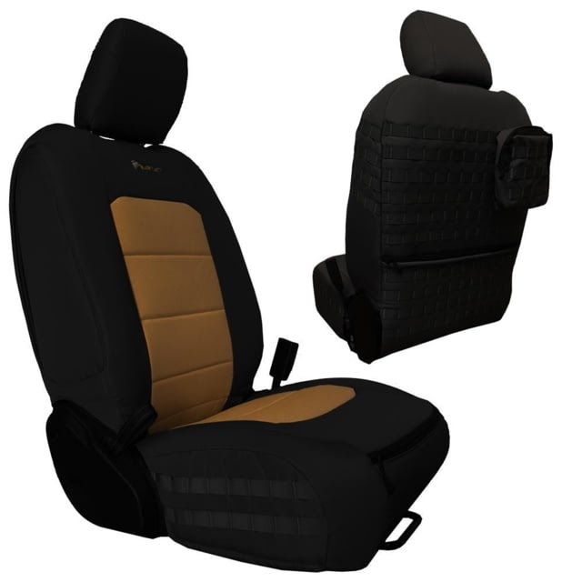 Bartact Jeep Seat Covers Front  Wrangler JLU 4 Door Only Tactical Series SRS Air Bag And Non Compliant Black/Coyote