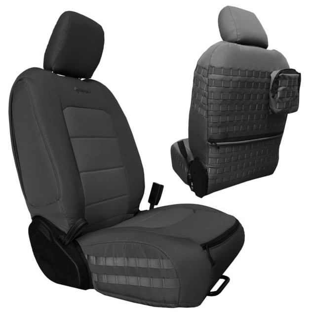 Bartact Jeep Seat Covers Front  Wrangler JLU 4 Door Only Tactical Series SRS Air Bag And Non Compliant Graphite/Graphite