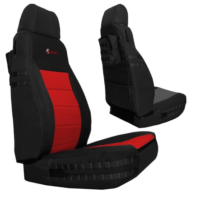 Bartact Jeep TJ Seat Covers Front 1997-2002 Wrangler TJ Tactical Series Black/Red