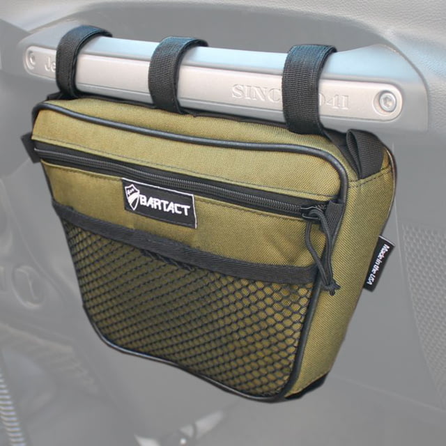 Bartact Jeep Wrangler Dash Bag Passenger f/ Grab Handle Dash Bag Fabric Olive Drab