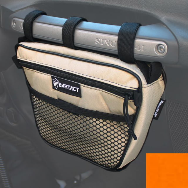 Bartact Jeep Wrangler Dash Bag Passenger f/ Grab Handle Dash Bag Fabric Orange