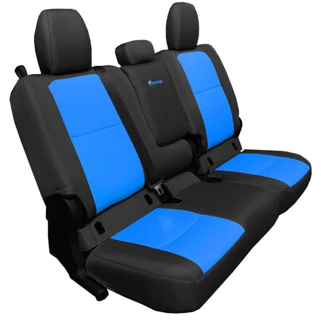 Bartact Rear 4 Door Seat Covers f/  plus Jeep Gladiator w/Fold Arm Rest Black/Blue
