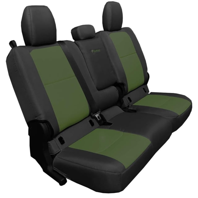 Bartact Rear 4 Door Seat Covers f/  plus Jeep Gladiator w/Fold Arm Rest Black/Olive