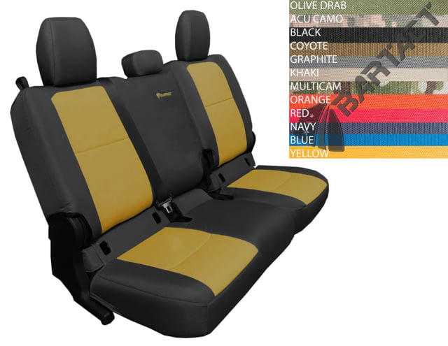 Bartact Rear 4 Door Seat Covers f/  plus Jeep Gladiator w/Fold Arm Rest Black/ACU