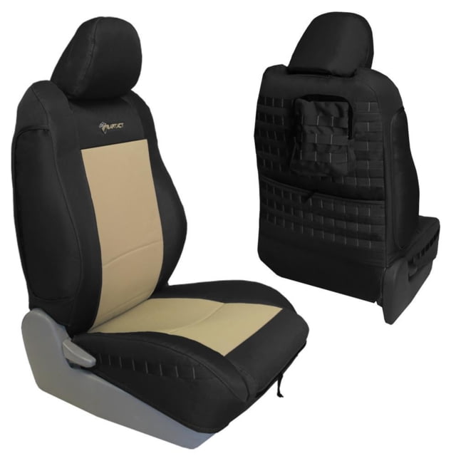 Bartact Tacoma Rear Bench Seat Covers 13-15 Toyota Tacoma Double Cab Tactical Series Black/Khaki