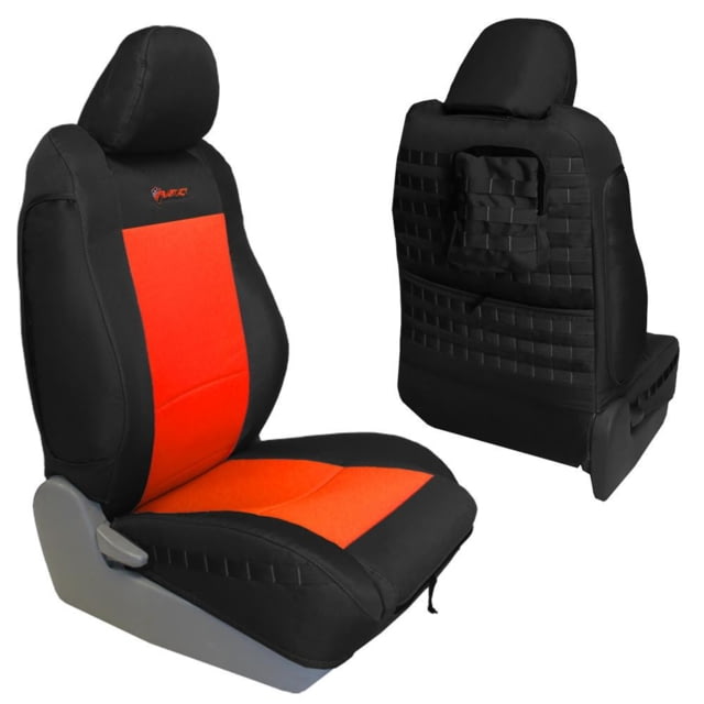 Bartact Tacoma Rear Bench Seat Covers 13-15 Toyota Tacoma Double Cab Tactical Series Black/Orange