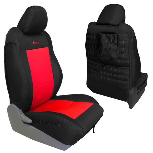 Bartact Tacoma Rear Bench Seat Covers 13-15 Toyota Tacoma Double Cab Tactical Series Black/Red