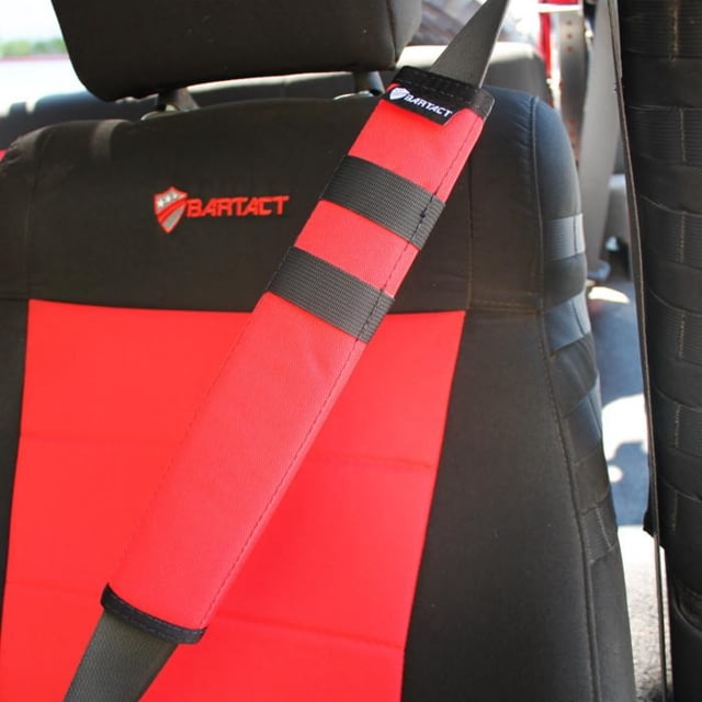 Bartact Universal Seat Belt Covers Pair Red