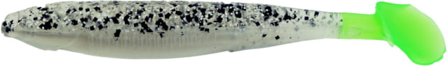 Bass Assassin Bang Lures Die Dapper Swimbait 3.5in 10 per Pack Salt & Pepper Silver Phantom/Chartreuse Tail 3.5