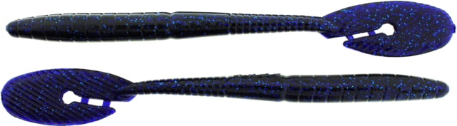 Bass Assassin BANG Lures Ding Dong 6in 15 per Pack Black Grape/Blue Glitter 6