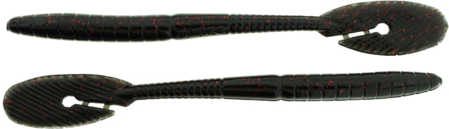 Bass Assassin BANG Lures Ding Dong 6in 15 per Pack Black/Red Glitter 6