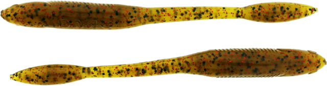 Bass Assassin BANG Lures Litl Tapper 4.5in 12 per Pack Green Pumpkin/Red Glitter 4.5
