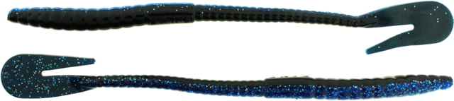 Bass Assassin BANG Lures Rail Worm 7in 10 per Pack Blue Shadow Glitter 7
