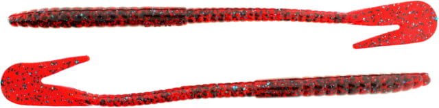 Bass Assassin BANG Lures Rail Worm 7in 10 per Pack Redbug 7