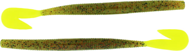Bass Assassin BANG Lures RSB Worm 7.25in 8 per Pack Watermelon Red Glitter/Chartreuse Tail 7.25