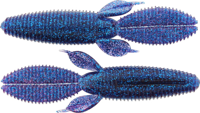 Bass Assassin BANG Lures Skunk Ape 4.25in 7 per Pack Electric Blue Glitter 4.25