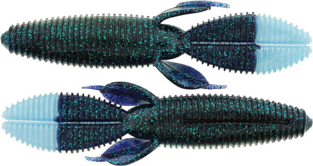 Bass Assassin BANG Lures Skunk Ape 4.25in 7 per Pack Junebug Blue Pearl Tail 4.25
