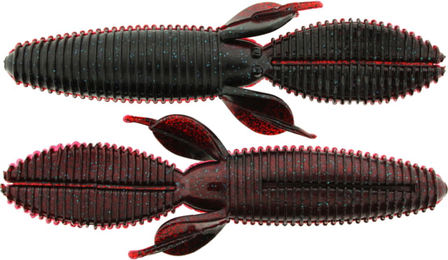 Bass Assassin BANG Lures Skunk Ape 4.25in 7 per Pack Red Shad Green Glitter 4.25